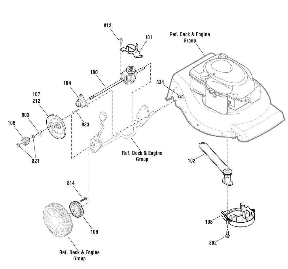 Drive Group Diagram and Parts List for 881242-MX550 2011 Briggs and Stratton Lawn Mower